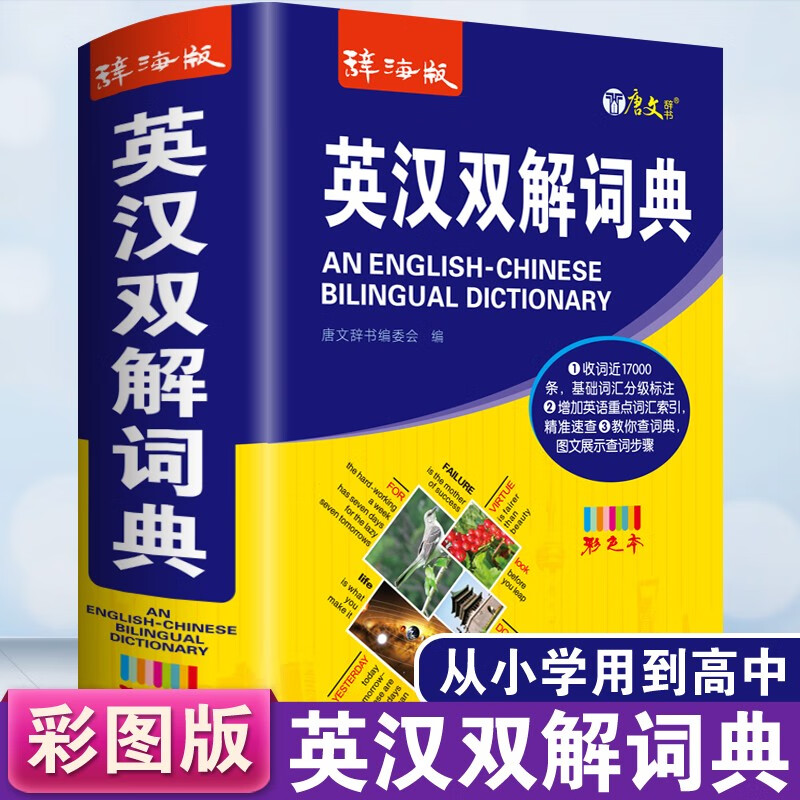 英汉双解词典 英语词典正版2021年新版英语字典工具书 小学生初中生高中生适用 全彩版 上海辞书出版 英汉双解词典