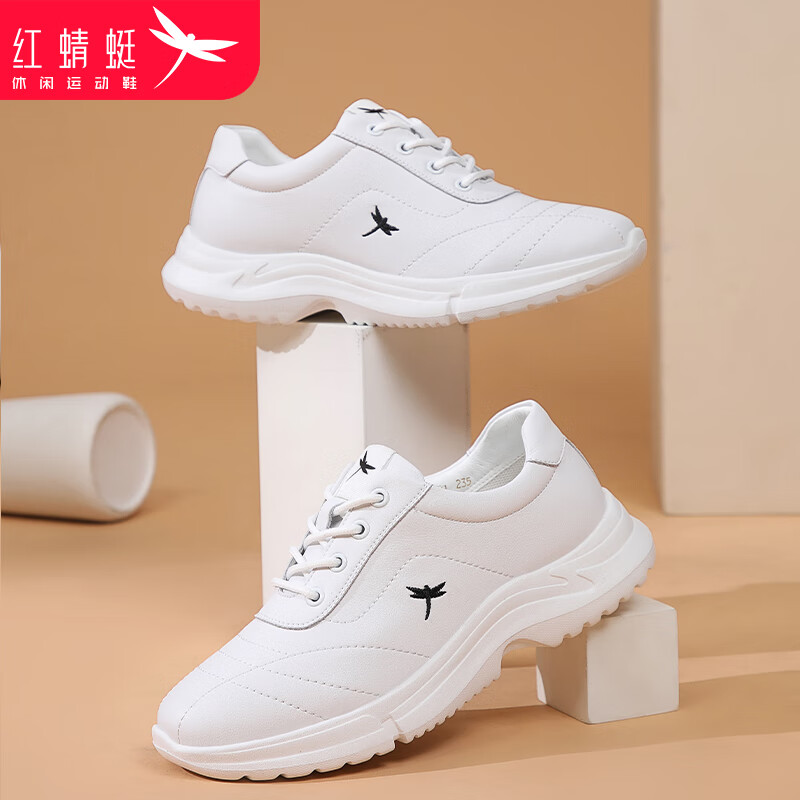 红蜻蜓(red dragonfly)女鞋运动鞋女士小白鞋潮流时尚百搭厚底老爹鞋