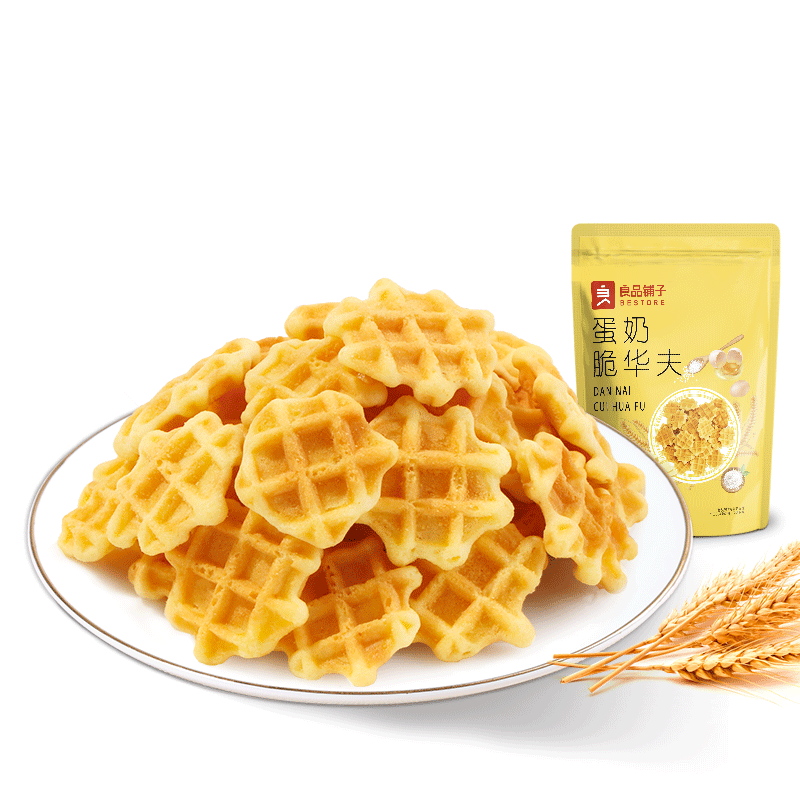 【良品铺子】饼干蛋糕价格走势对比,蛋奶脆华夫105g口感评测