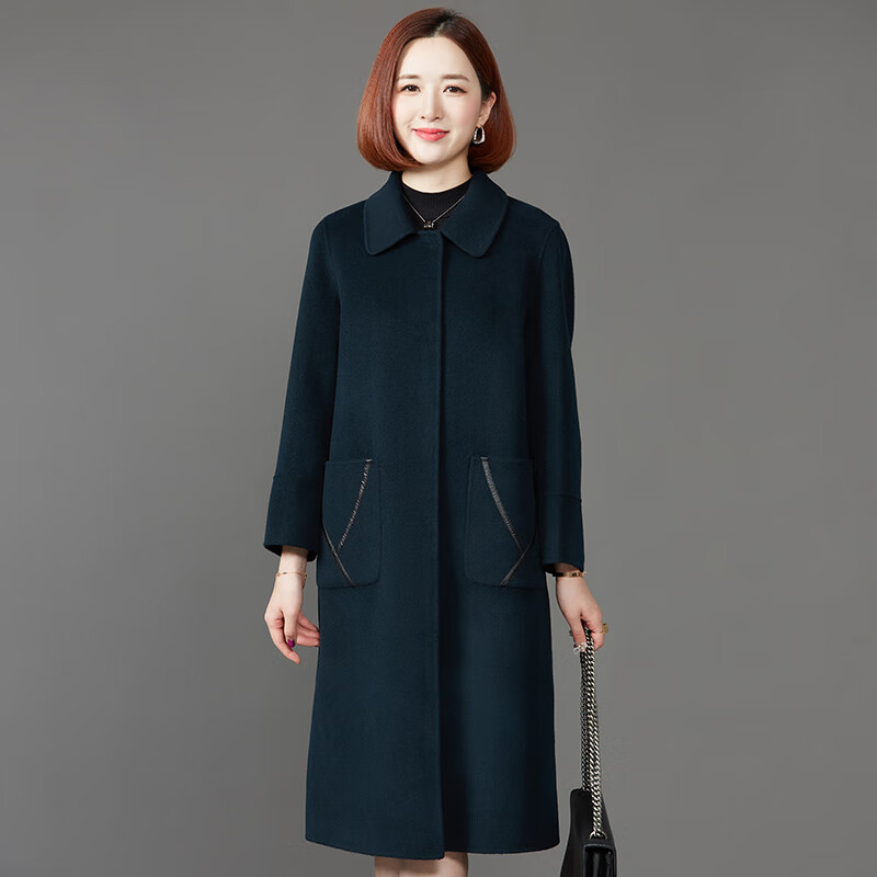 missdaling双面绒羊绒大衣女长款2021秋冬季新款中老年人纯羊毛厚外套
