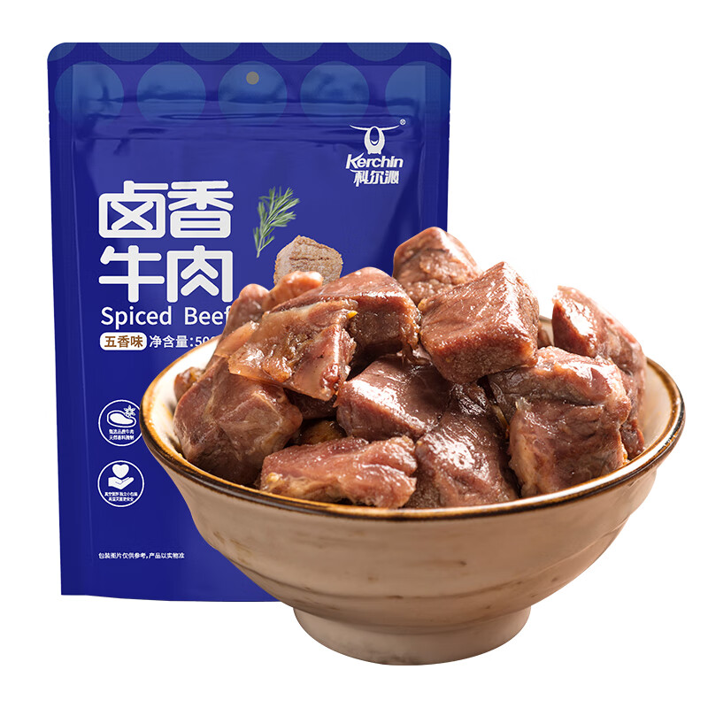 科尔沁卤香牛肉五香味500g休闲零食肉干肉脯熟食方便小吃大礼包量贩装