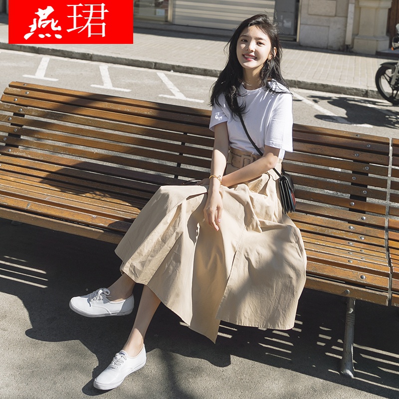 燕珺 22年连衣裙高个子穿的170高个子女生连衣裙长裙夏季到脚踝长款