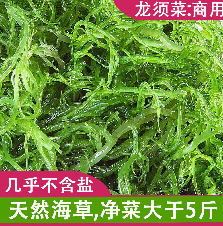 盼溪龙须菜海藻极少盐净重五斤商家专用新鲜海草火锅麻辣烫 2500g