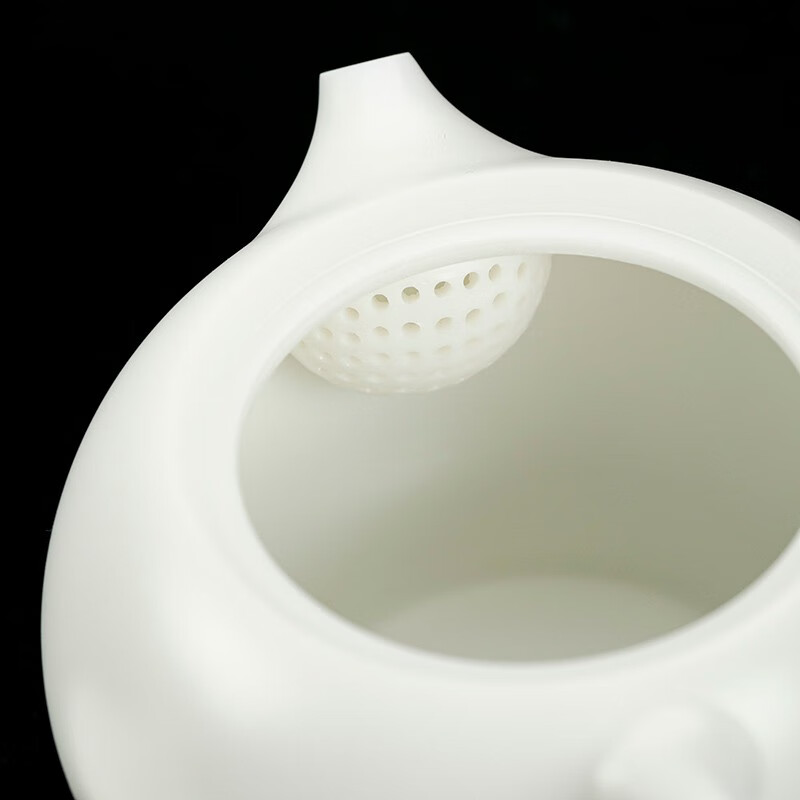 钰铨龙门 羊脂玉瓷茶壶 德化白瓷纯手工无釉素烧西施壶单陶瓷泡茶壶礼盒装 小号西施壶（110ml)