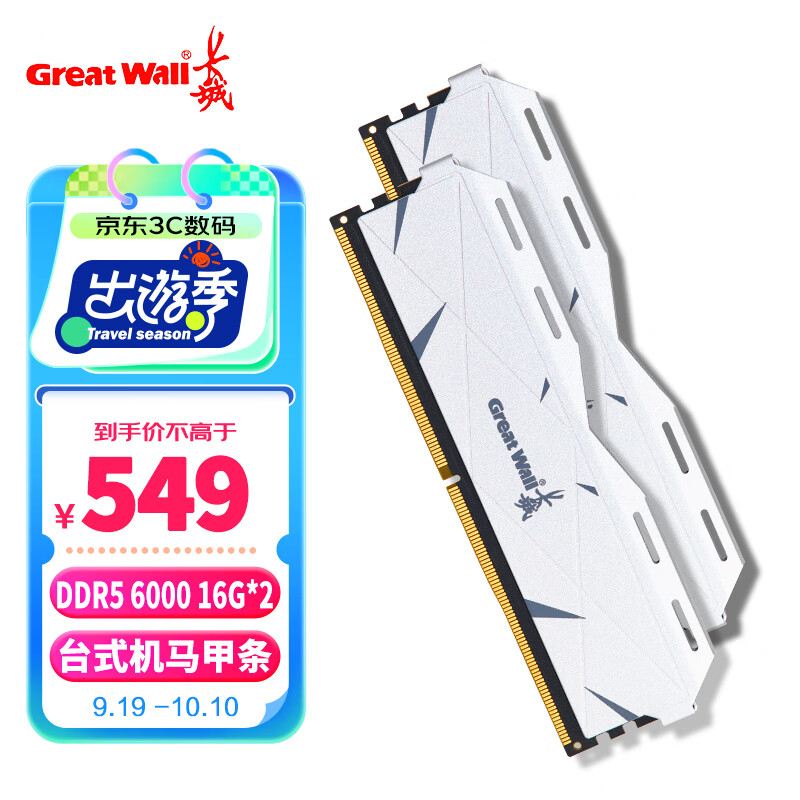 长城（Great Wall）32G(16G*2)套条 DDR5 6000 马甲条 台式机内存条 