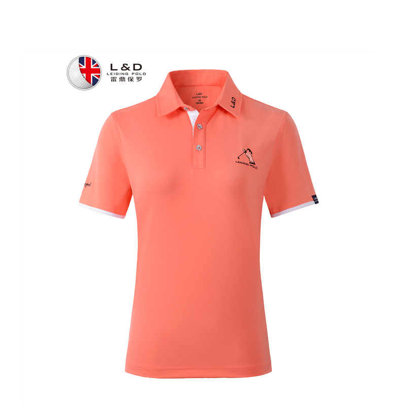 雷鼎保罗LEIDINGPOLO夏季golf舒适弹力修身休闲运动舒适短袖polo衫Y610 浅桔色 S