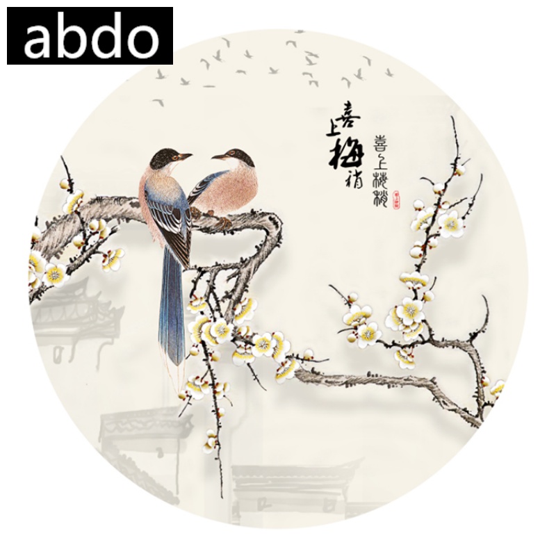 abdo【轻奢高端】喜鹊登梅装饰画 喜上眉梢 梅花挂画 客厅竹子 中风
