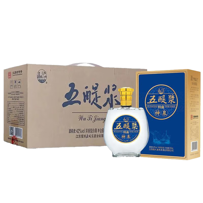 五醍浆神泉白酒整箱优级42度500ml/瓶浓香型纯粮食口粮酒迎宾酒 42度 500mL 6瓶 【整箱装】