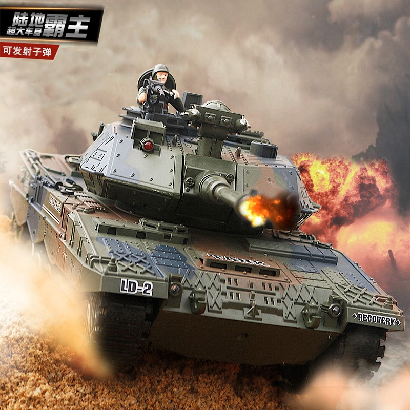 冠今中国99式超大号合金遥控坦克车可发弹2.4G儿童男孩充电履带式坦克玩具汽车军事模型图片