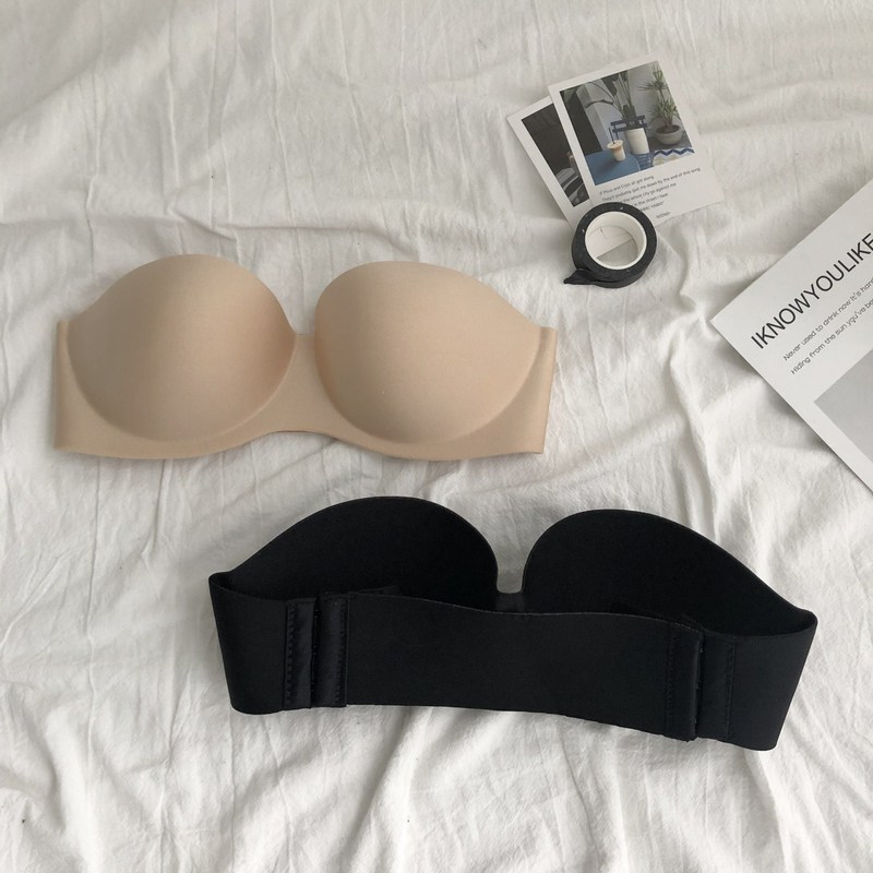 sandrac lynn*无肩带隐形内衣女无钢圈夏季超薄款小胸聚拢防滑bra少女