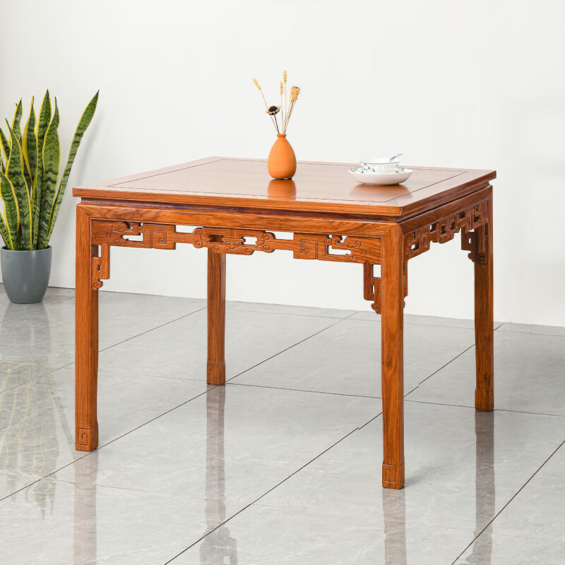 林潇馆红木家具非洲花梨(学名:刺猬紫檀)餐桌实木八仙桌休闲桌 88八仙