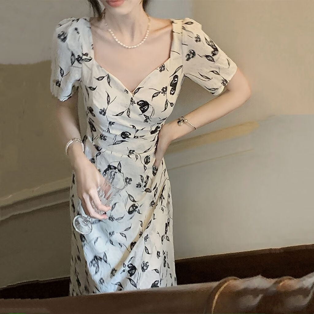 筝遥大码夏天胖妹妹大码胖mm法式高级感碎花长女夏