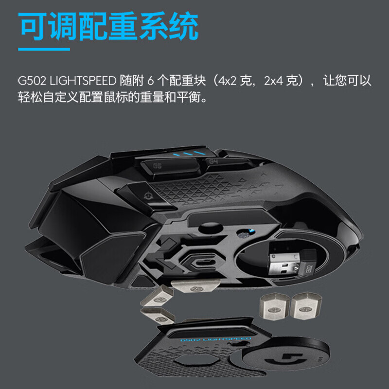 罗技(G)G502无线游戏鼠标电竞双模鼠标RGB灯光黑神话悟空自定义配重机械鼠标送男友WF13B G502无线+黑色充电底座
