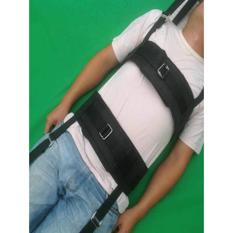 黑色加厚腰椎牵引带家用脊椎拉伸带腰间盘护腰带牵引器骨盆下拉