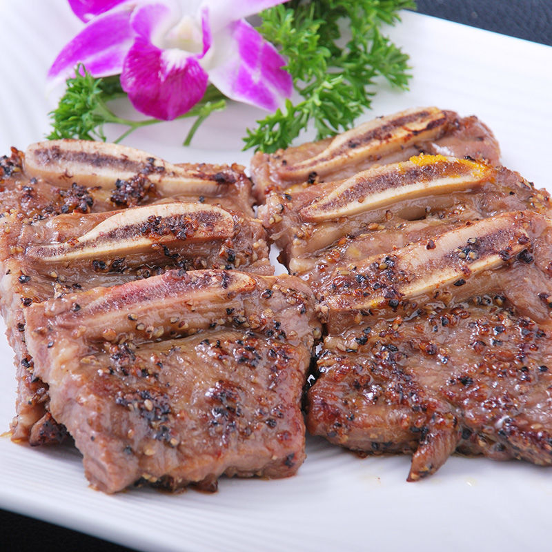 黑椒牛仔骨400g新鲜牛排冷冻半成品腌制生牛肉酒店餐饮铁板牛肋骨昌隆