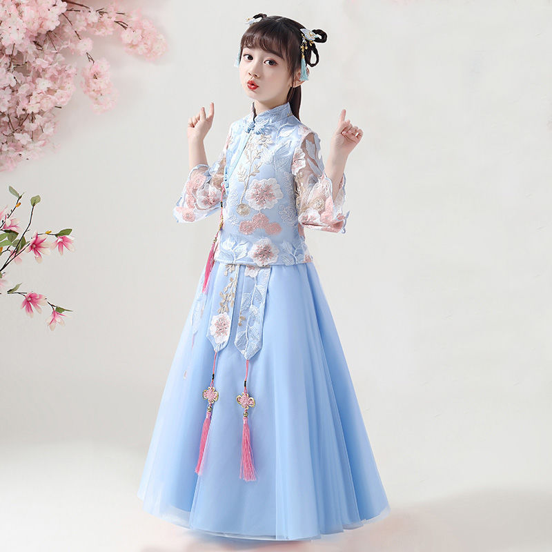【现货速发】汉服女童唐装仙女裙小学生连衣裙古装儿童礼服公主裙夏装