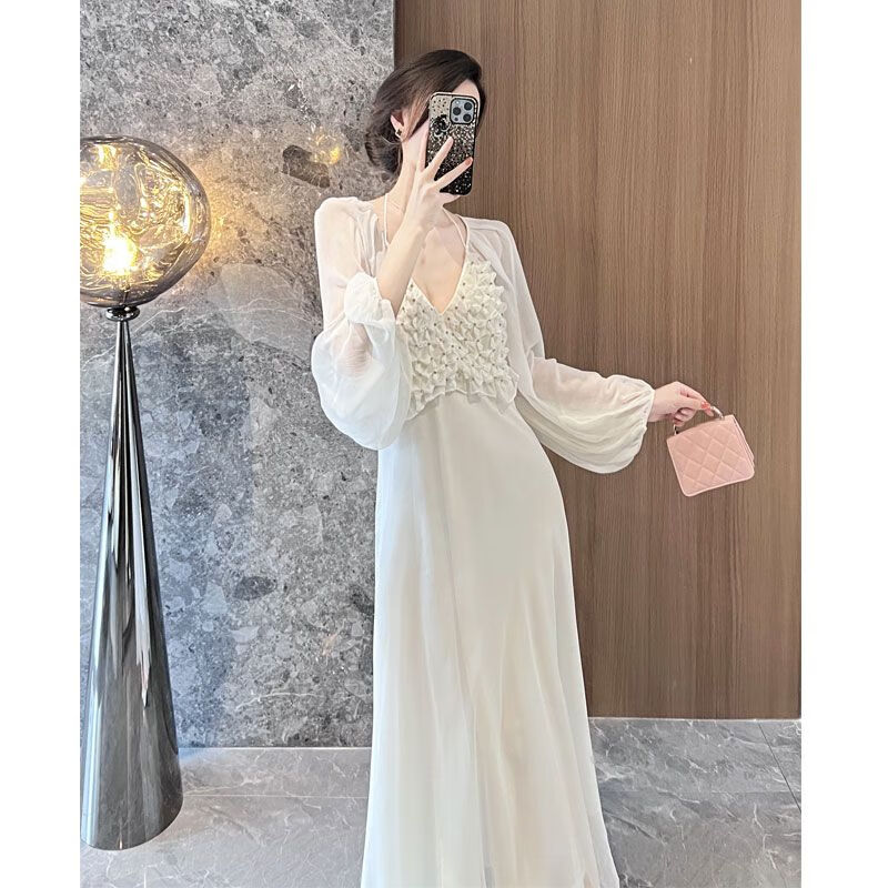 圣曼芬仙气飘飘的裙子仙女裙小个子日常款m 原创收腰显瘦 连衣裙 s