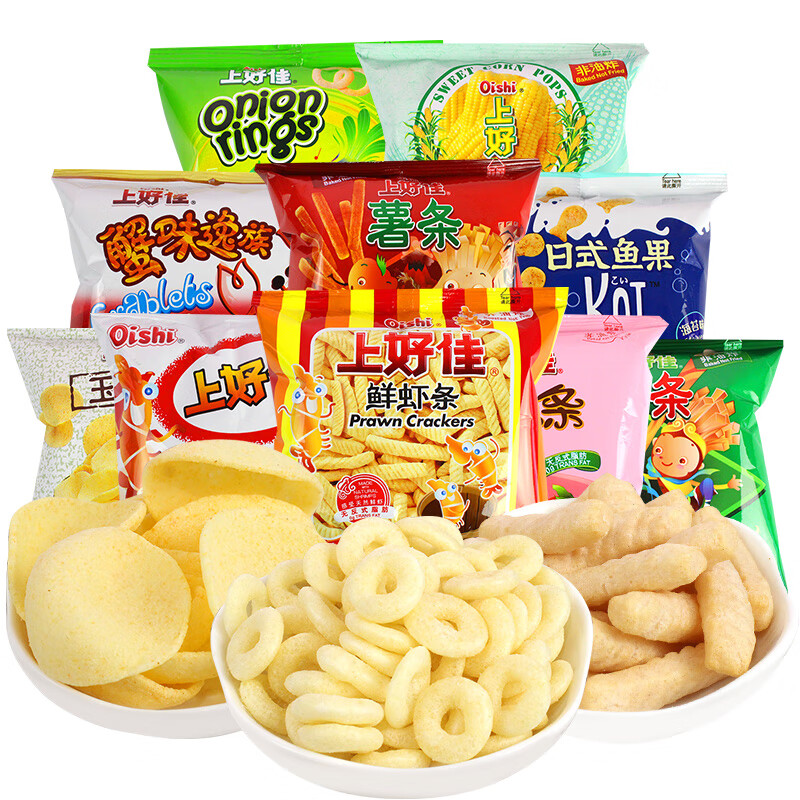 上好佳鲜虾片薯片小装薯儿童小零食小吃休闲食品网红 鲜虾片20包