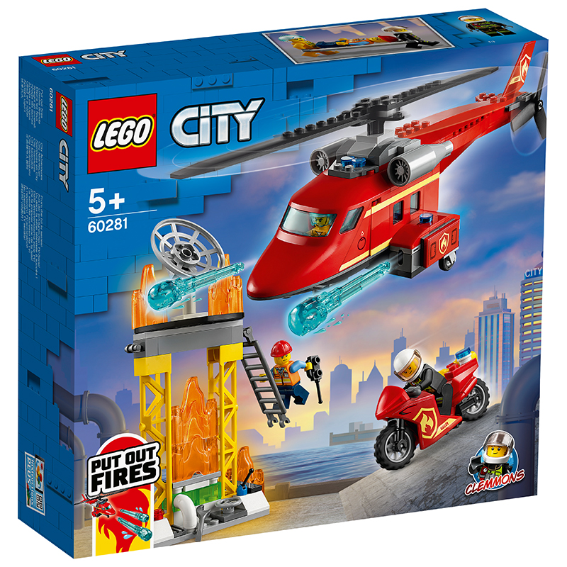 乐高(LEGO)积木 城市系列CITY 60281 消防救援直升机 5岁+ 儿童玩具 男孩女孩生日礼物