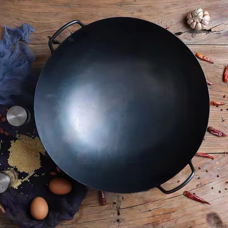 萌依儿老式专用酒店铁锅炒锅广式双耳熟酒店无商用手打涂层厨师传统酒