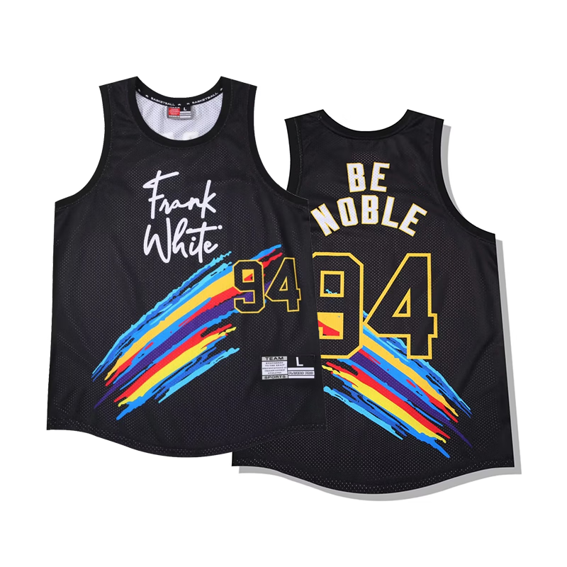 锐镖美式复古大网眼球衣篮球背心涂鸦94号数码喷印艾弗森科b库l罗德曼