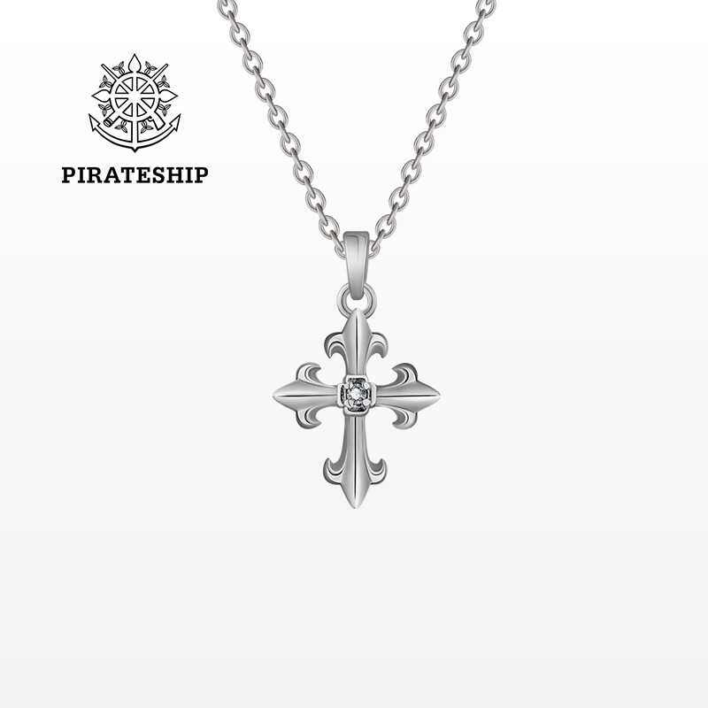 海盗船(pirateship)项链 女十字架银项链时尚百搭高级锁骨链生日礼物
