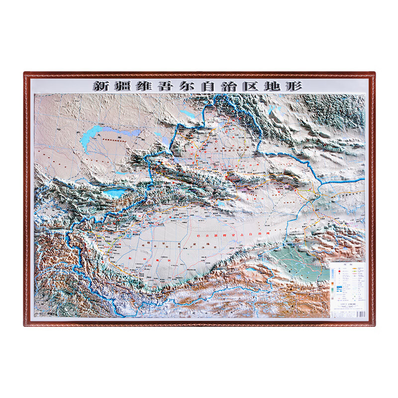 【博目精雕】新疆维吾尔自治区地形3d凹凸立体地图 约1.1x0.8米 办公室装饰挂画背景墙贴 画背景墙贴