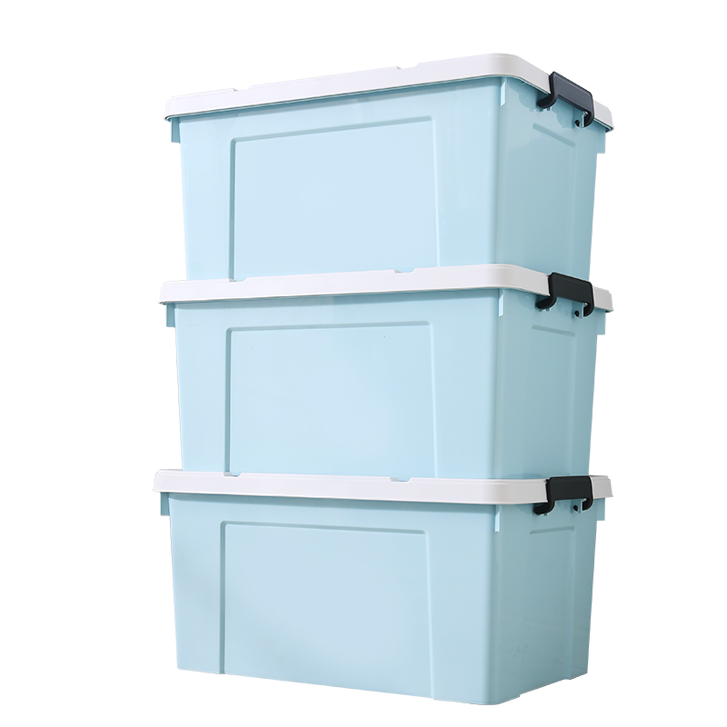 京东京造 蓝色收纳箱 外箱111L 内容量78L  2个装 加大整理箱 柔韧加厚 139元