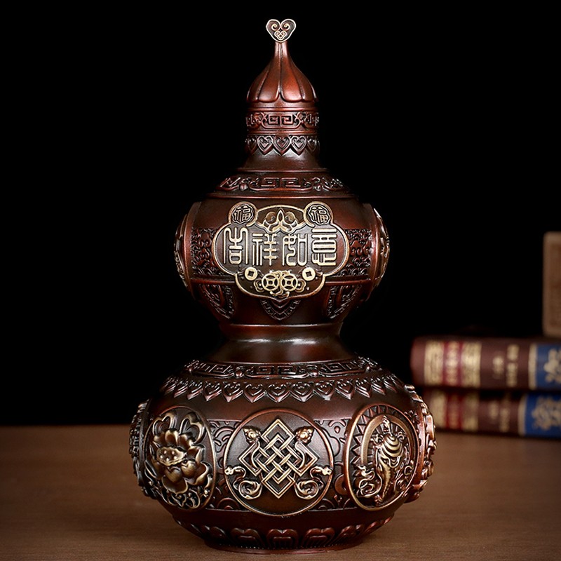 摆件纯铜福禄客厅玄关招财乔迁新居礼物开业礼品 小号吉祥如意葫芦 16