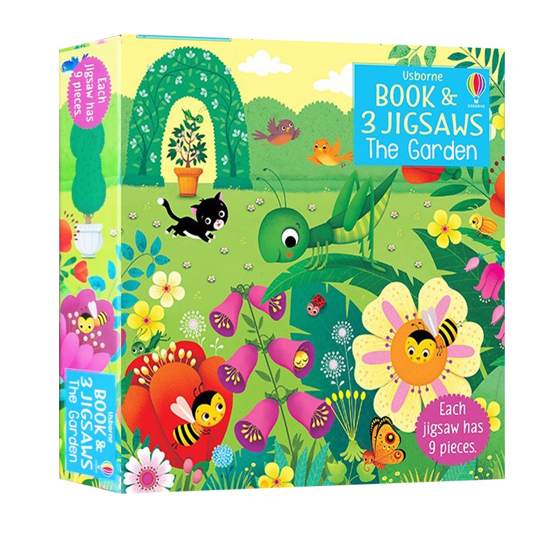 英文原版 usborne book & jigsaw the garden 花园拼图 儿童早教益智