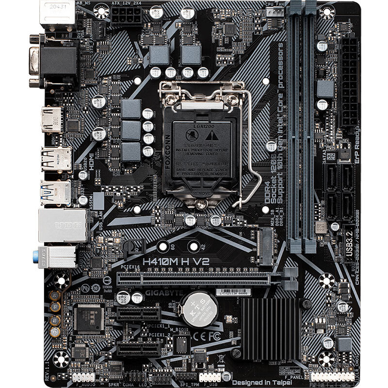 技嘉主板 H410M H V2 支持LGA1200 支持CPU INTEL 支持I3 10100/10100F/10400