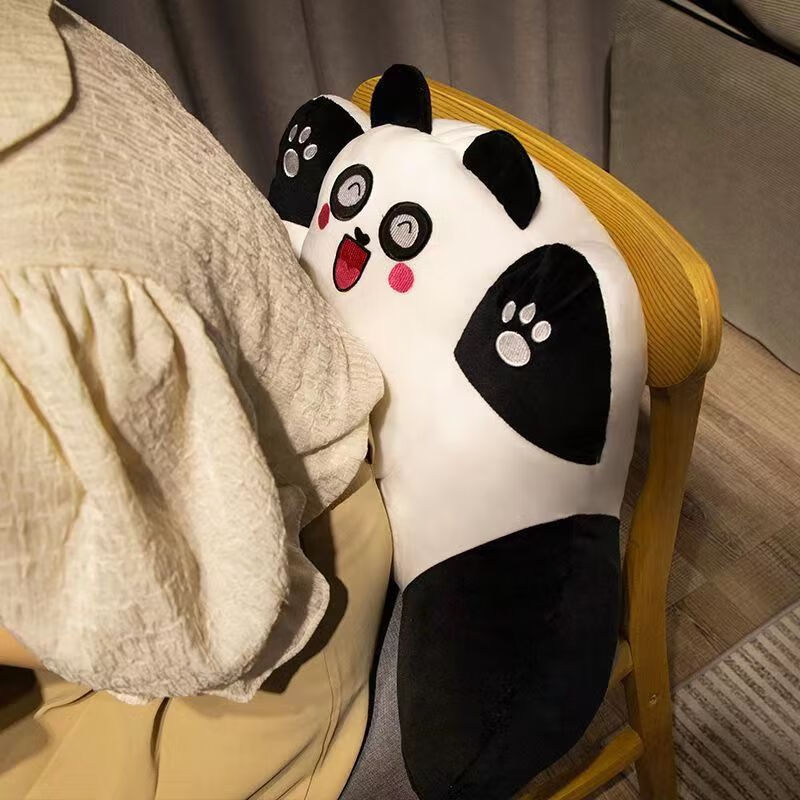 丝媛大鹅办公室腰靠垫久坐汽车座椅靠垫靠背宿舍沙发毛绒玩具靠垫抱枕 熊猫靠垫(50*40CM)带拉链 55*45cm