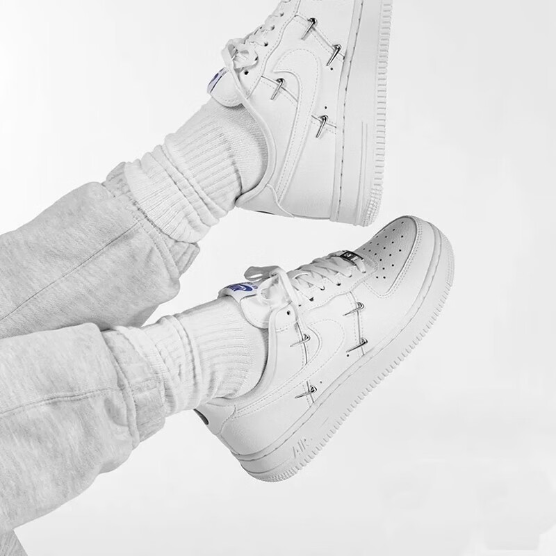 耐克(nike)air force1空军一号af1女子低帮运动休闲板鞋 四勾白蓝ct
