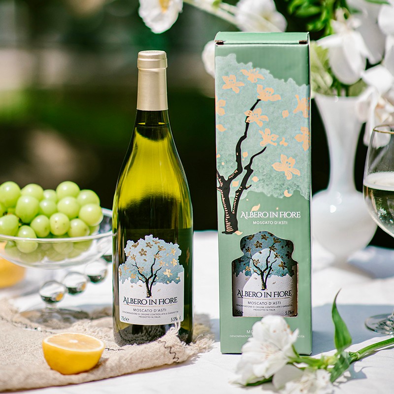 花园意大利进口docg壹树花asti莫斯卡托起泡小花葡萄酒 壹树花 礼盒装