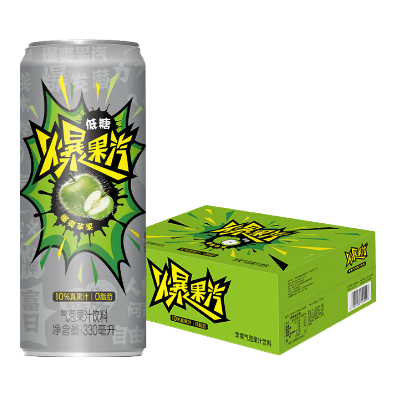 ������ Ԫ�������� ����̼�Ḵ�Ϲ�֭���� ƻ����ζ 330ml*24�� ����