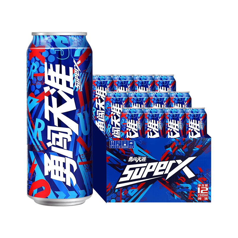 雪花啤酒(snowbeer)9度 勇闯天涯 superx 500ml*12听整箱装  38.6元