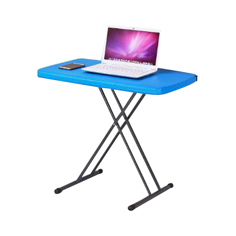 帅力 电脑桌 塑料床边折叠桌可调高度学习桌户外休闲小桌子 蓝色76*50cm多档高度SL17002Z5