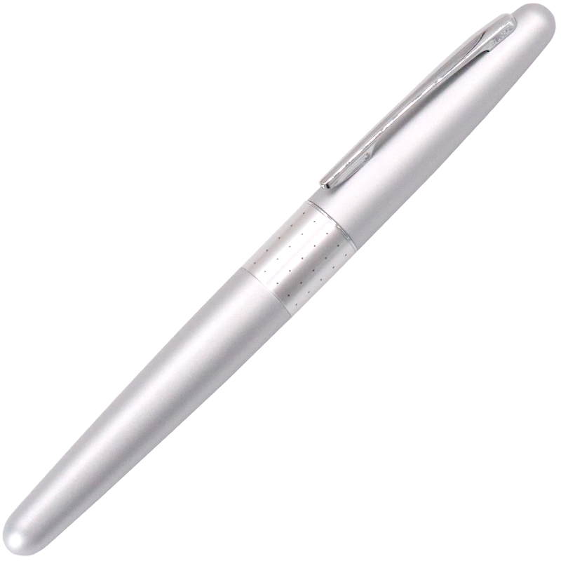 百乐（PILOT）88G钢笔商务签字笔 金属笔杆墨水笔练字学生钢笔FP-MR1 银色波点M尖