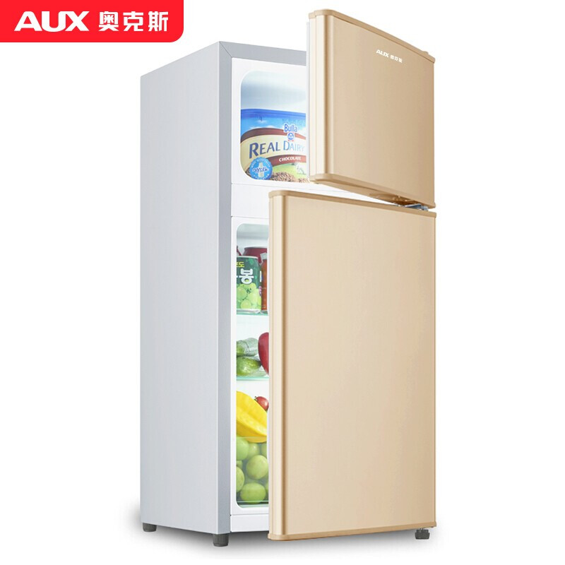 奥克斯（AUX）小冰箱家用双门迷你小型冰箱 冷藏冷冻保鲜小冰箱 宿舍租房节能电冰箱 BCD-38K123L 【一级能效】金色