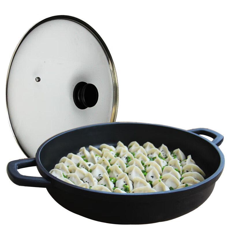 realpurity商用大号平底煎锅不粘锅无烟锅生煎锅40cm 电磁炉 燃气灶