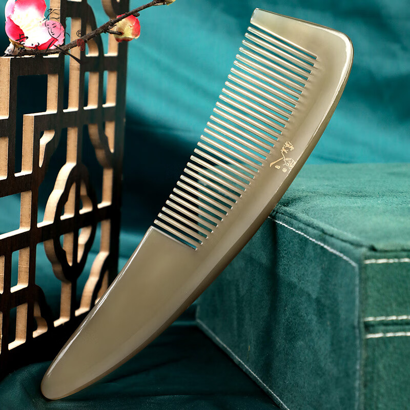 虞美人天然牦牛角梳子大号加厚女士长发家用按摩生日礼物 牦牛角302