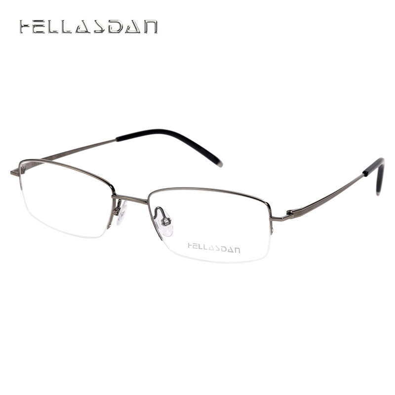 HELLASDAN华尔诗丹 日本进口简约时尚系列光学镜架男款半框 眼镜框架 H3009 003 枪色 53mm