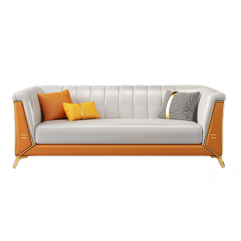 牧席 沙发客厅小户型轻奢皮艺沙发网红美容院服装店沙发现代简约直排沙发柔软科技皮沙发 单人位104CM【颜色联系客服备注】