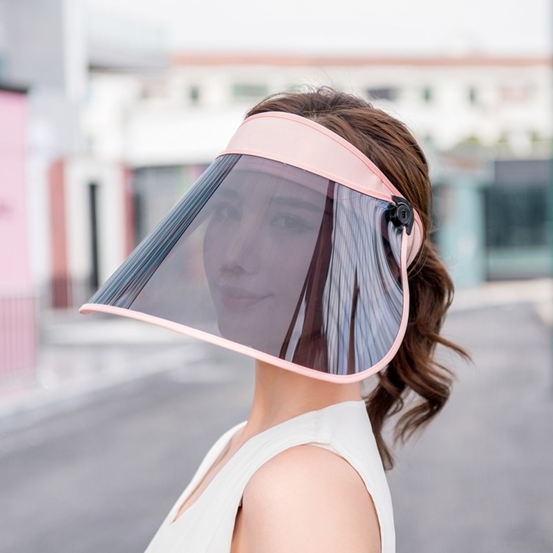 栀锦大镜片遮阳帽夏女士休闲太阳帽防飞沫空顶帽透气大沿帽骑行帽子 黑色 适合56-58cm头围左右