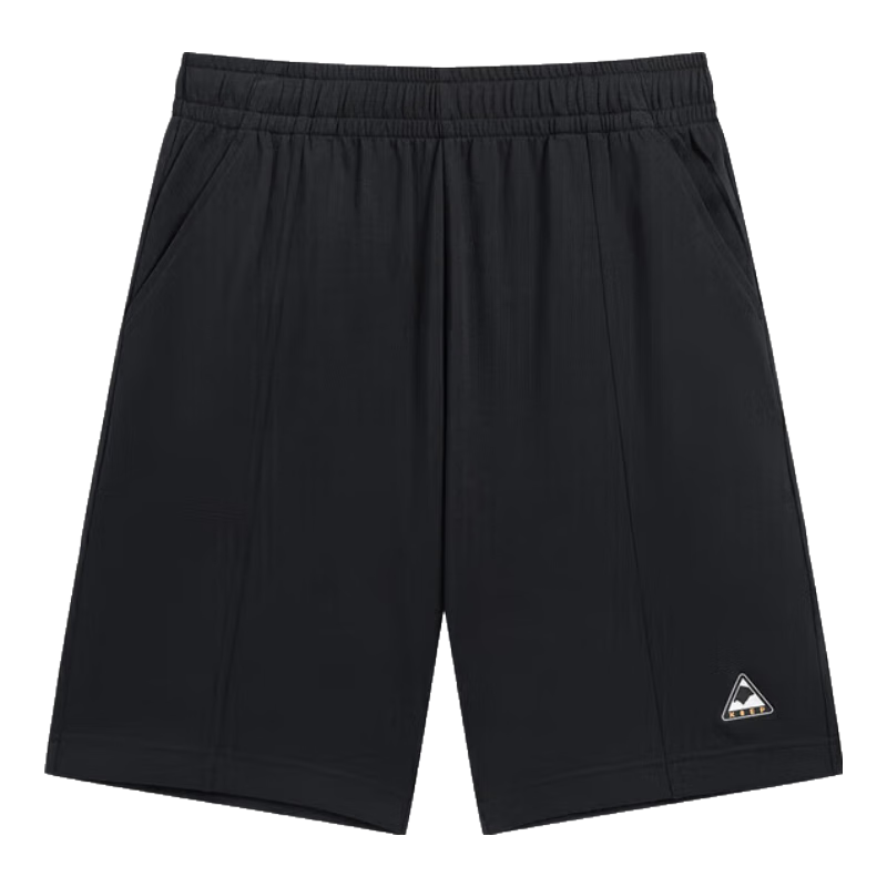 特步运动裤针织五分裤休闲训练跑步876229610084 正黑色 XL