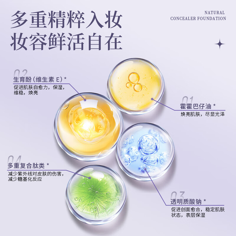HEALOINE稀洛因水光粉底液塑形回头霜遮瑕修饰自然长效持妆水光肌隔离透亮 3支水光粉底液50ml+2个粉扑