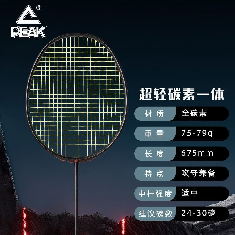 匹克匹克PEAK全碳素黑武士羽毛球拍超轻5U进攻型男女专业比赛训练单拍 国潮麒麟（金）最新系列发售 磅数可定【22-30磅】让客服备注