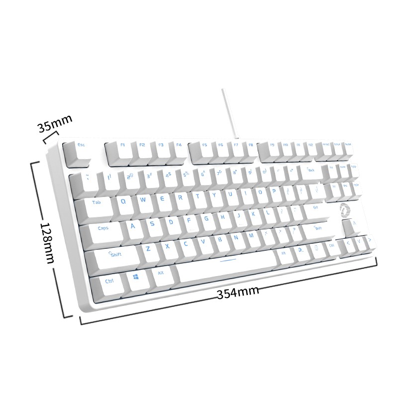 达尔优（dareu）DK100机械键盘 无光 游戏键盘 电竞吃鸡键盘 有线多键无冲 笔记本电脑家用办公白色-茶轴