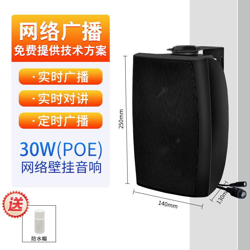 丹唛派克ip网络音柱吸顶音响poe供电吸顶喇叭壁挂音箱数字远程喊话