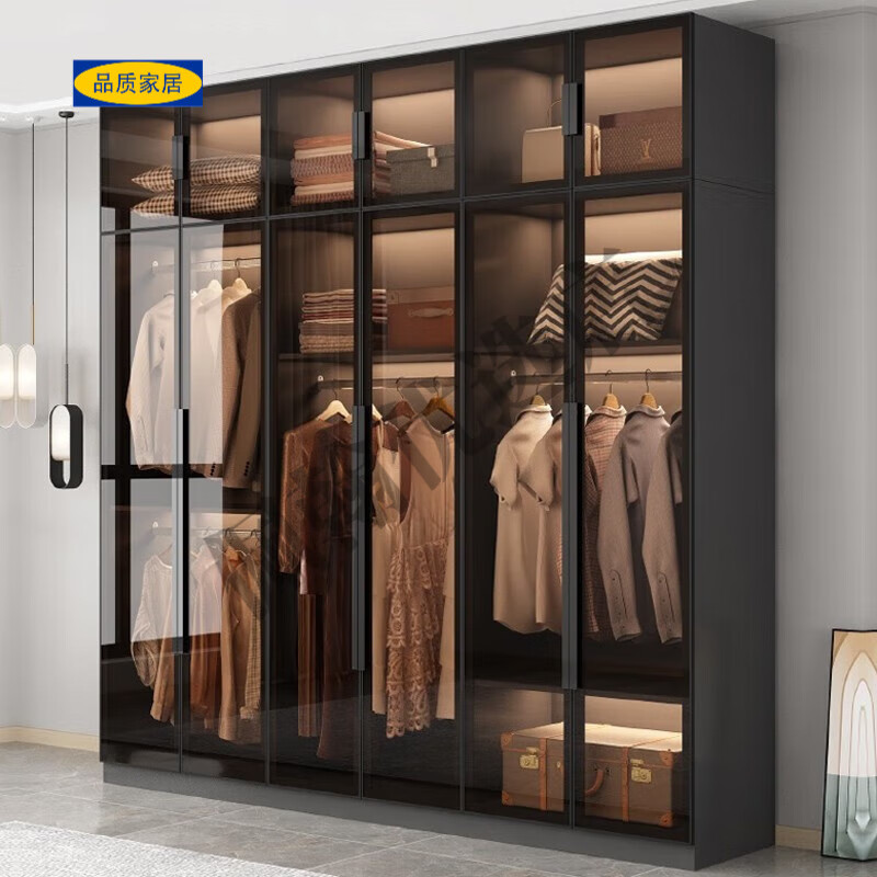 宜家(e-hom)【官方直销】意式轻奢衣柜家用卧室现代极简柜子组合定制